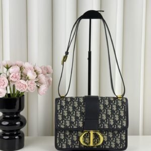 30 montaigne handbag blue oblique print