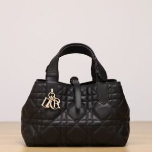 Black handbag with silver buckle