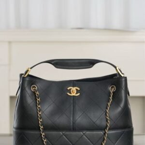 25A Premium Handmade Workshop Shopping Bag, Original Black Cowhide Leather, Small Size